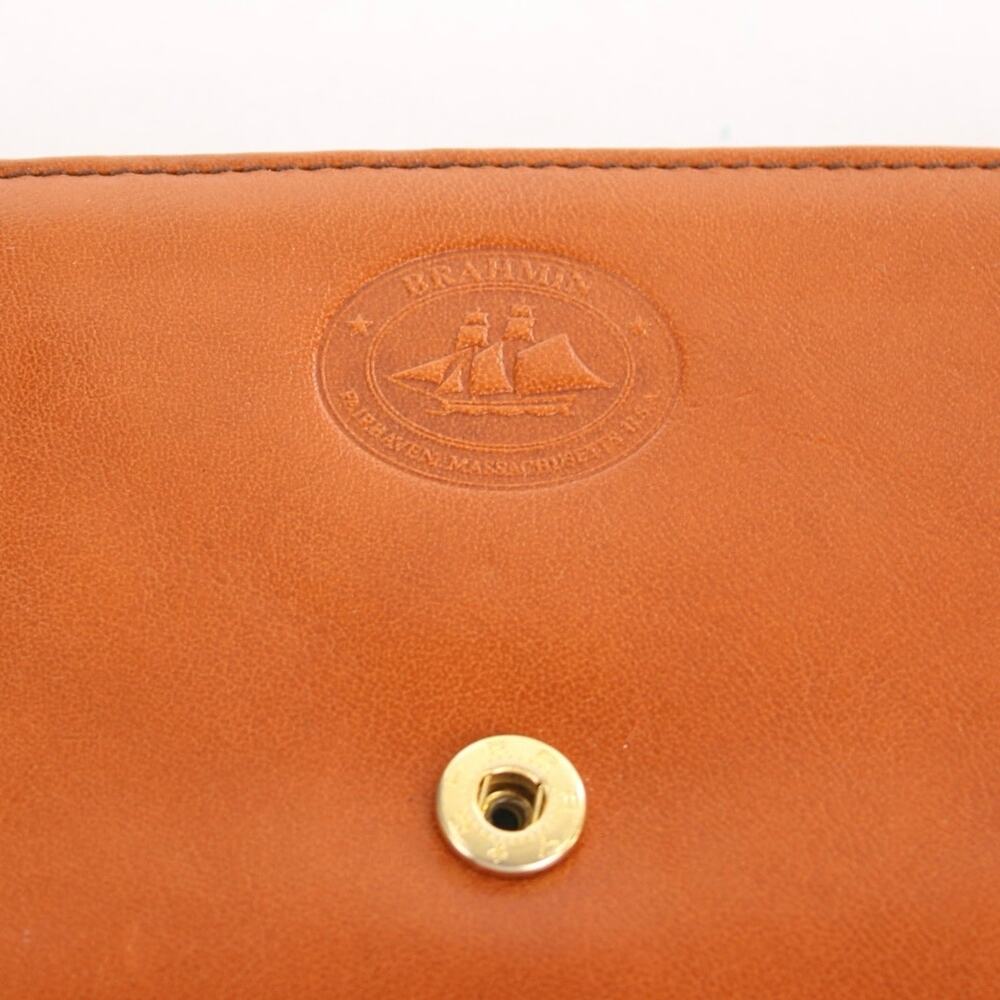 Brahmin Brown Leather Wallet Bifold Flap Snap Organizer Card Holder - Picture 7 of 8